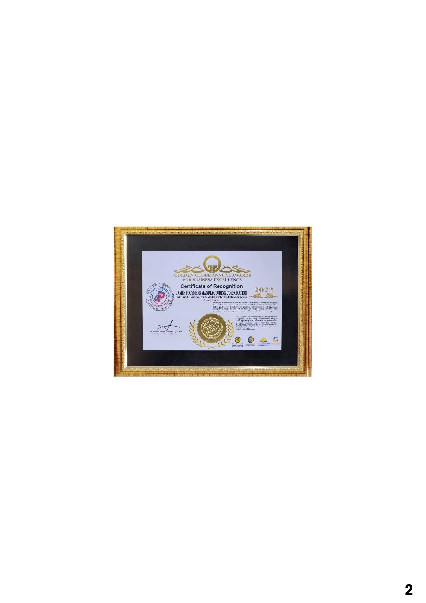 Certificate of Recognition