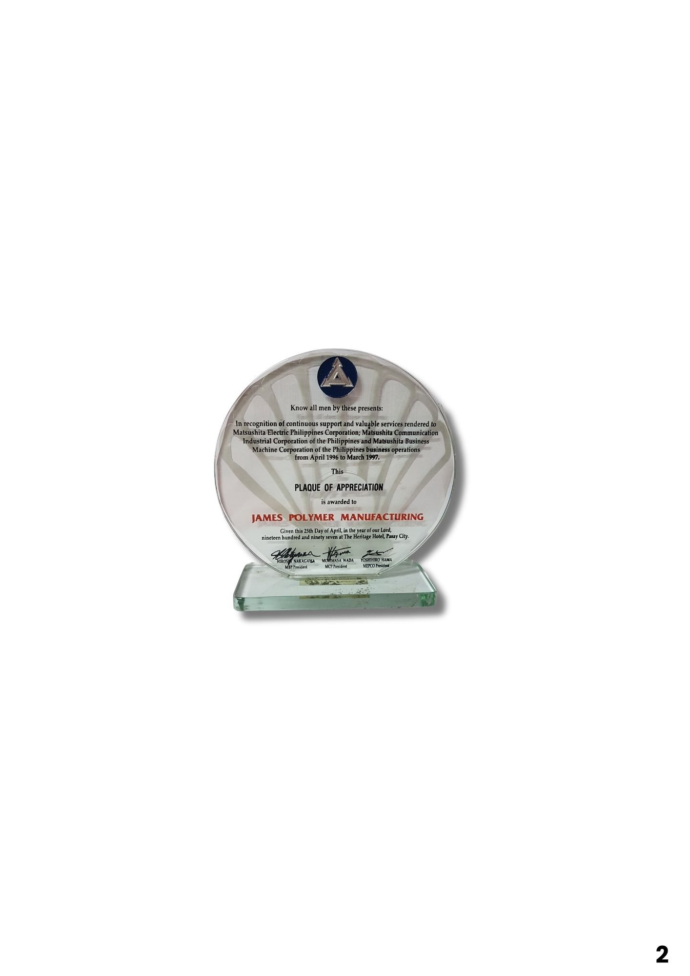 Plaque of Appreciation