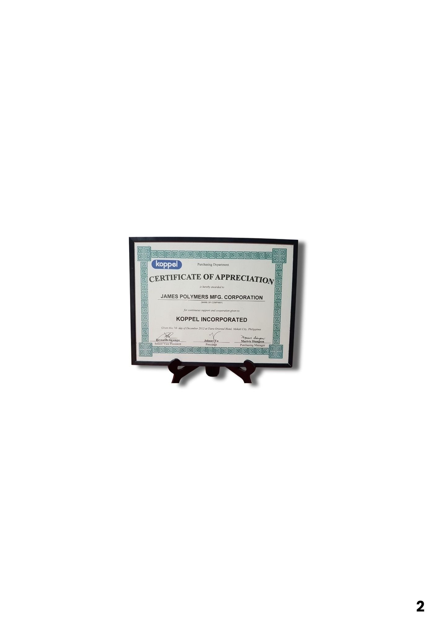 Certificate of Appreciation