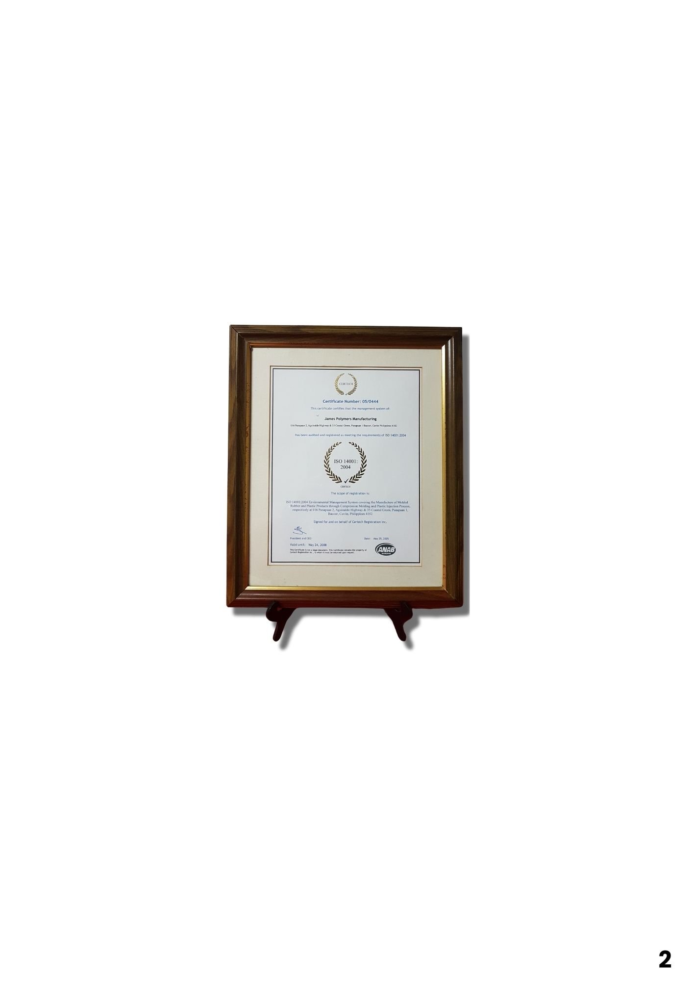 CERTECH ANAB - ISO 14001: 2004 Environmental Management System